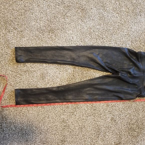 Spanx Black Faux Leather Leggings Sz S Petite - Picture 5 of 6